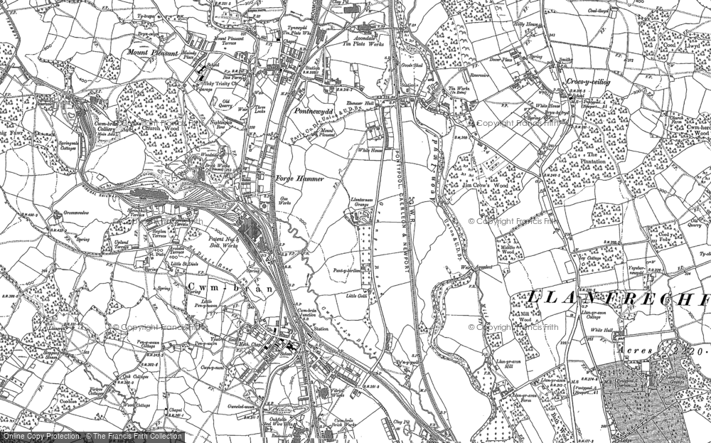 Old Map of Historic Map covering Forge Hammer in 1899
