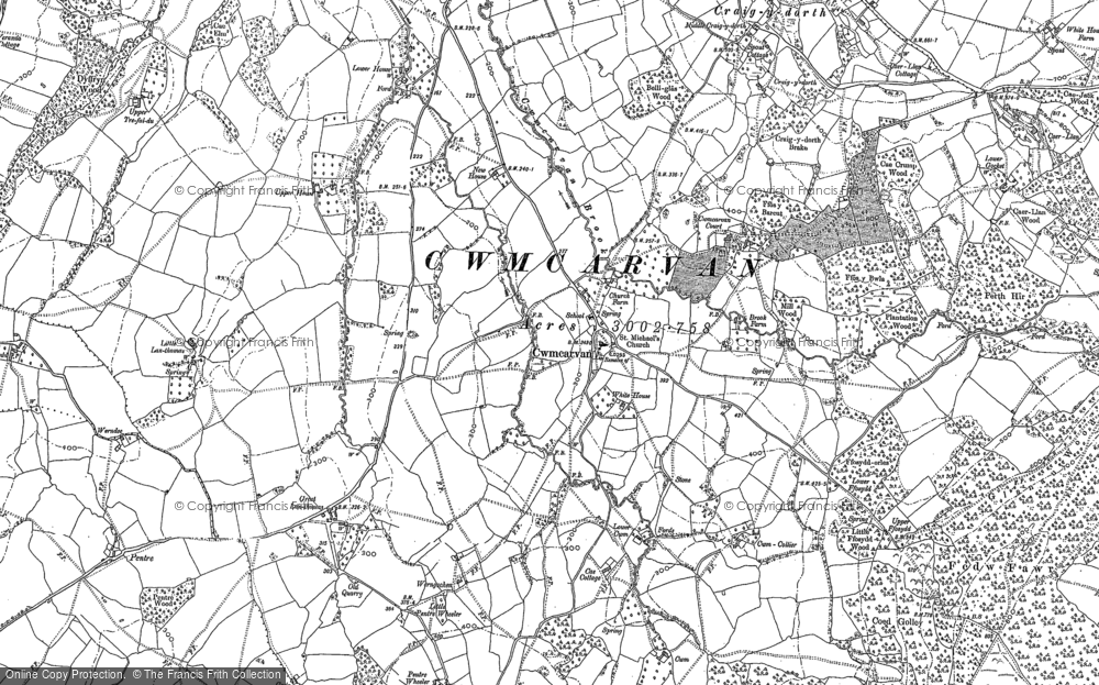 Old Map of Cwmcarvan, 1900 in 1900