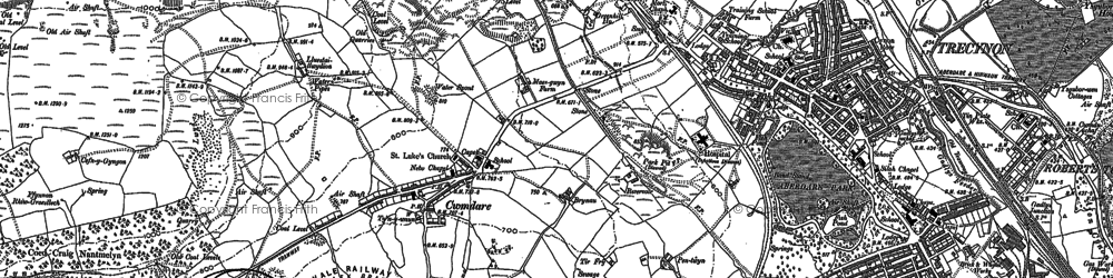 Old map of Berw-ddu in 1898