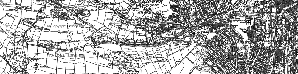Old map of Cwmdu in 1897