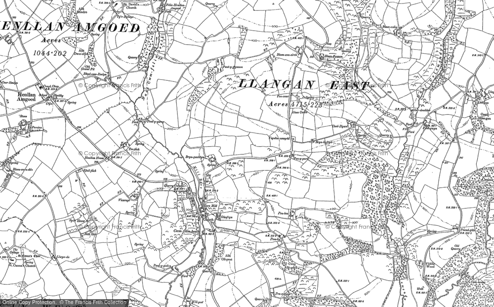 Old Map of Historic Map covering Bryngwelltyn in 1906