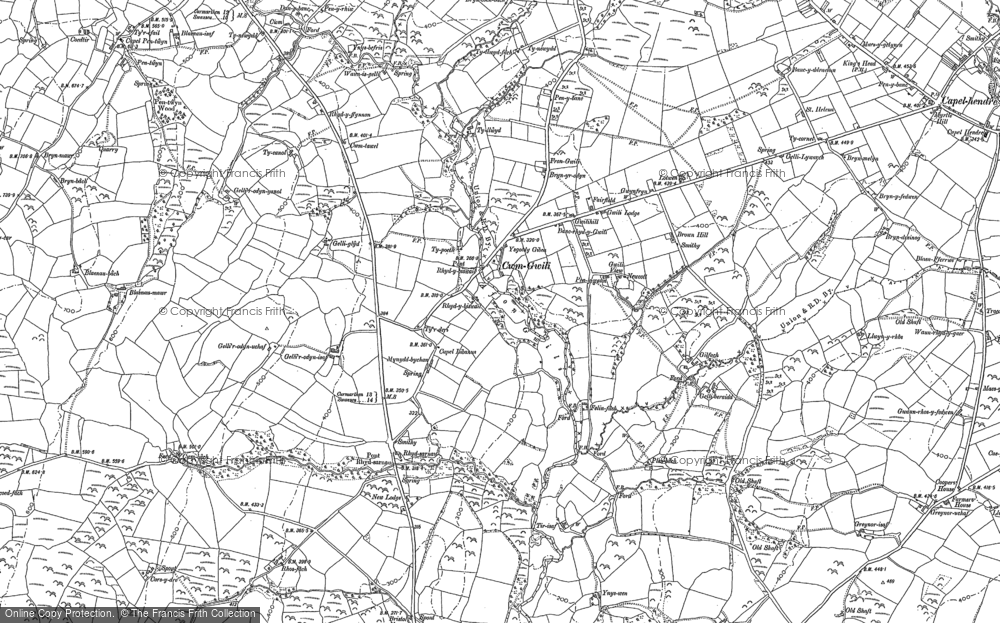 Old Map of Historic Map covering Bryn Gelli in 1905