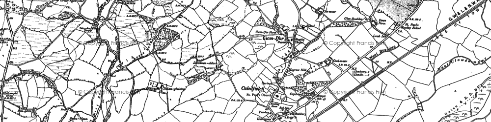 Old map of Brynwgan in 1885