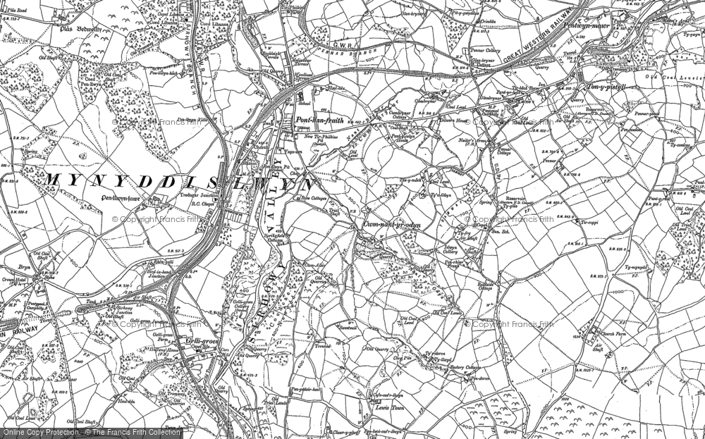 Old Map of Cwmnantyrodyn, 1899 - 1916 in 1899