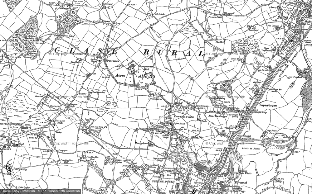 Old Map of Cwmrhydyceirw, 1897 in 1897