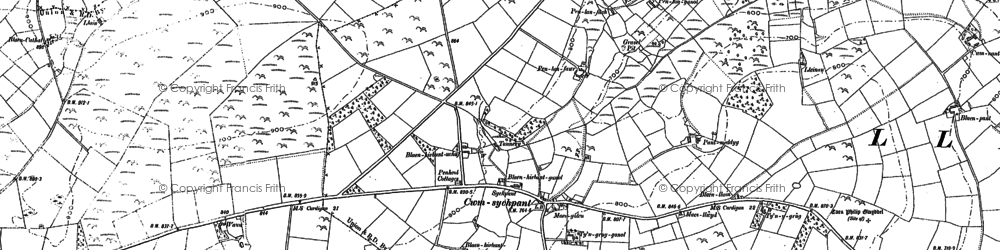 Old map of Blaenhirbant-uchaf in 1888
