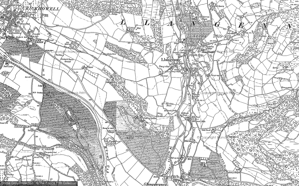 Old Map of Historic Map covering Pen-y-graig in 1879