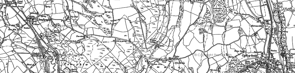 Old map of Cymau in 1909