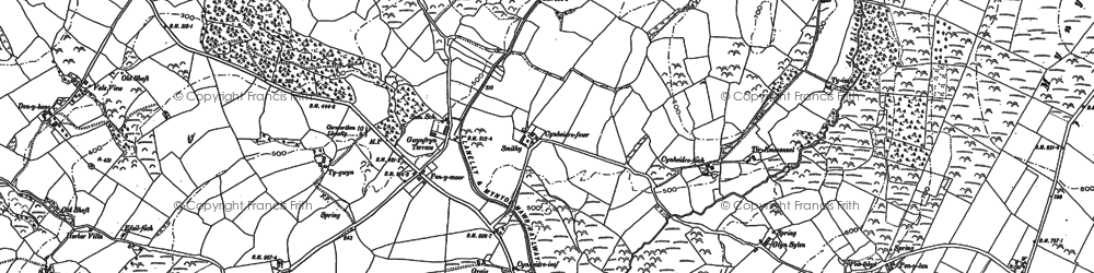 Old map of Blaen Lliedi in 1878