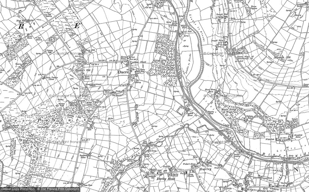 Old Map of Dacre, 1907 in 1907