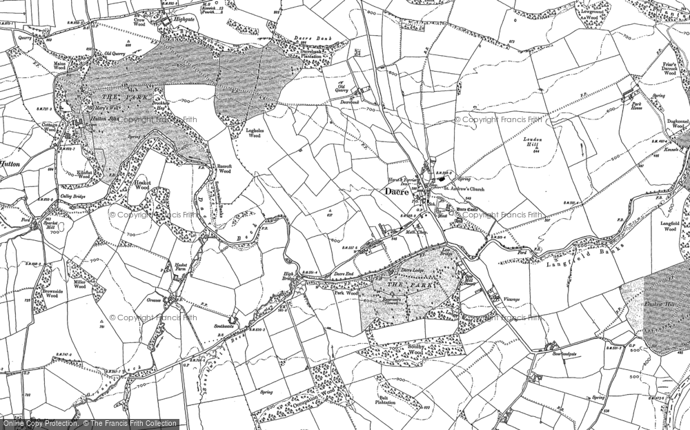 Old Map of Dacre, 1923 in 1923