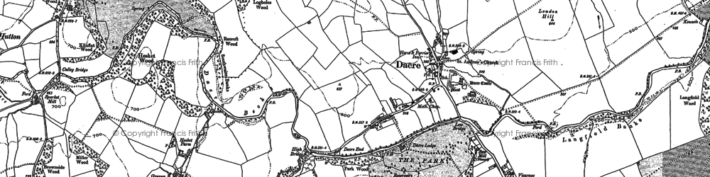 Old map of Dacre in 1923