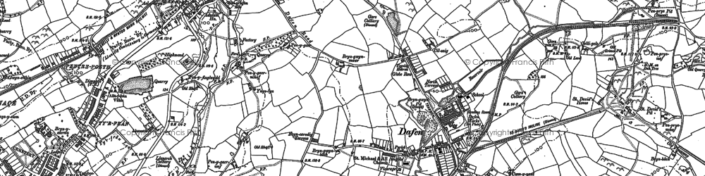 Old map of Dafen in 1878