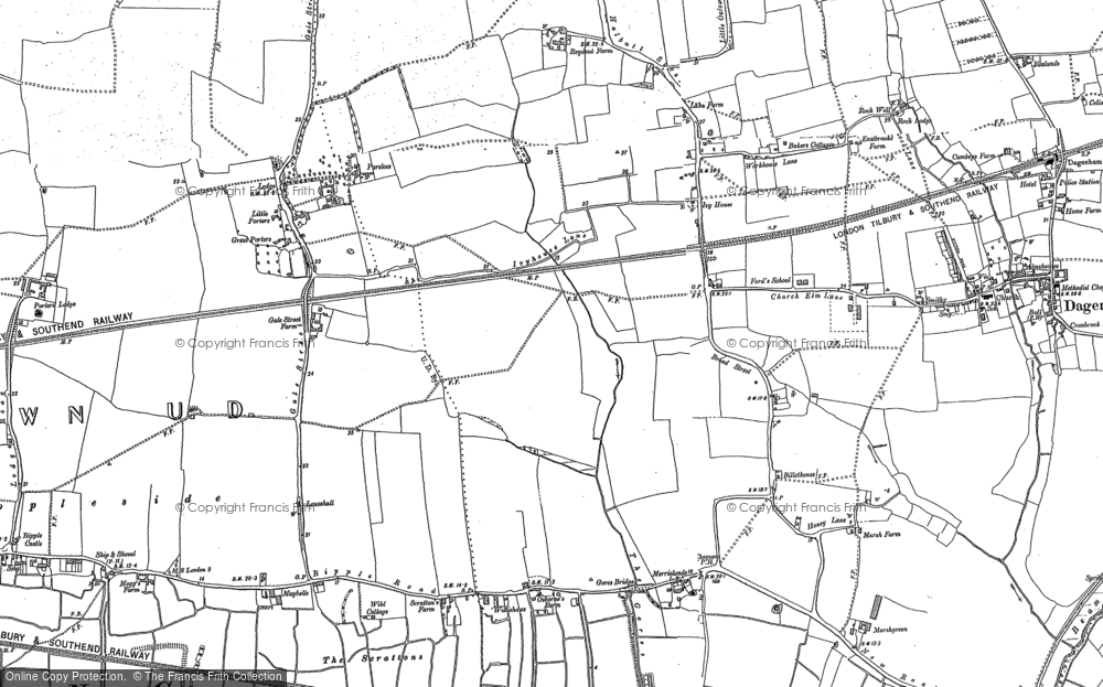 Old Map of Dagenham, 1894 - 1895 in 1894