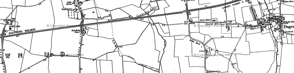 Old map of Dagenham in 1894