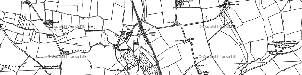 Old map of Dagworth in 1884