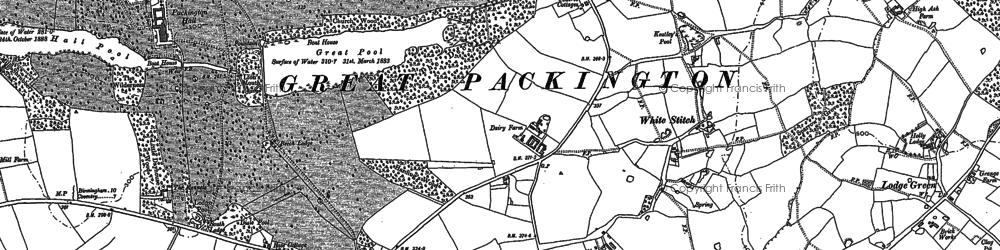 Old map of Little Packington in 1886