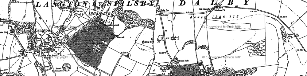 Old map of Dalby in 1887