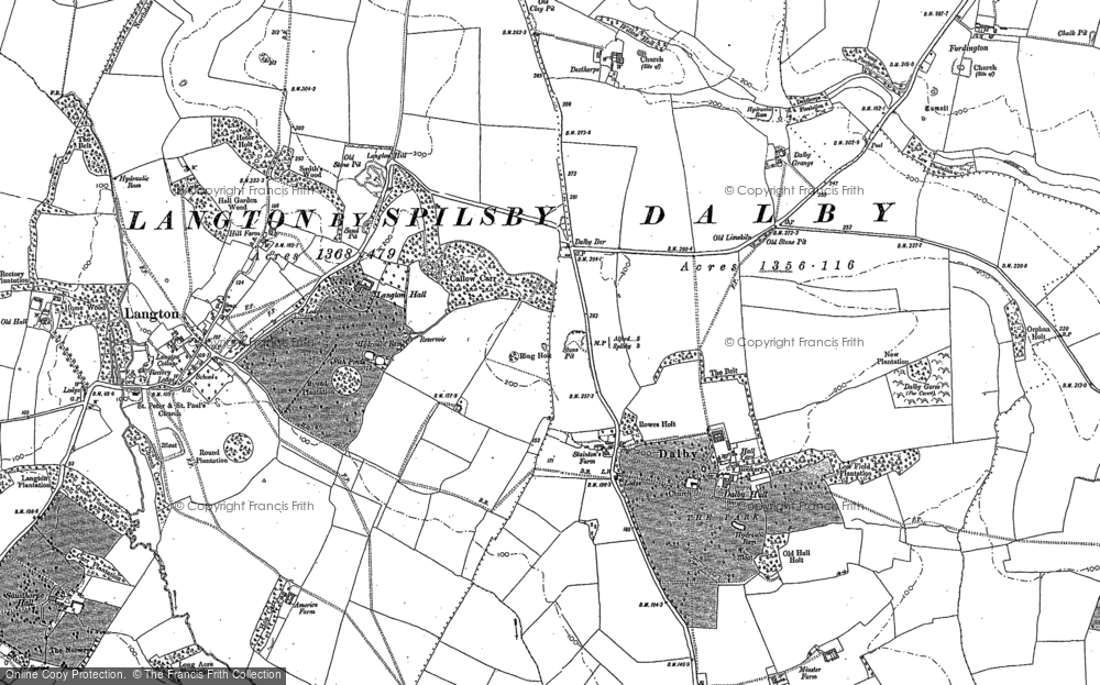 Old Map of Historic Map covering Dexthorpe in 1887