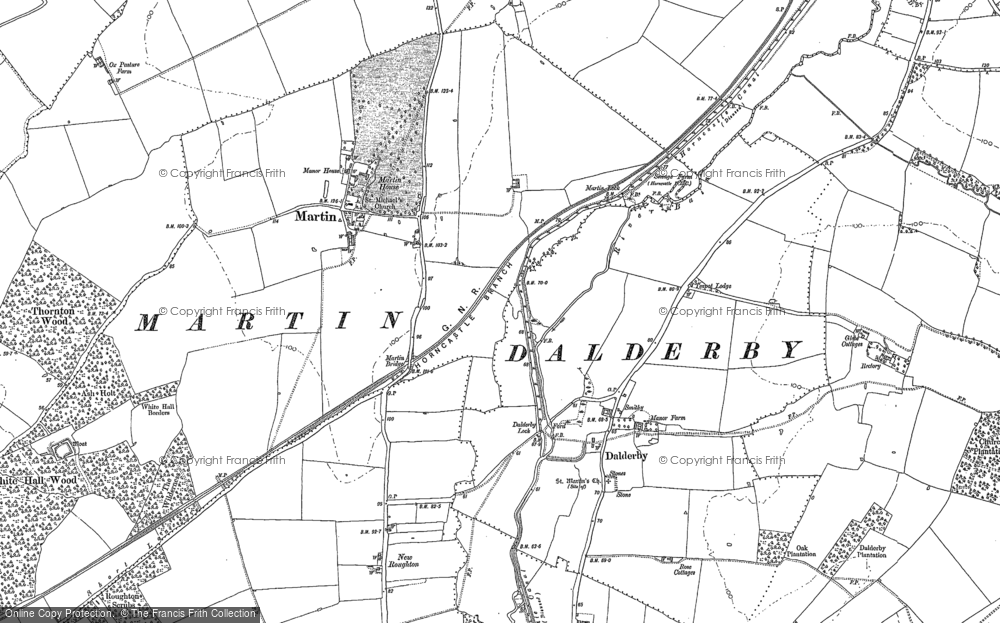 Old Map of Dalderby, 1887 in 1887