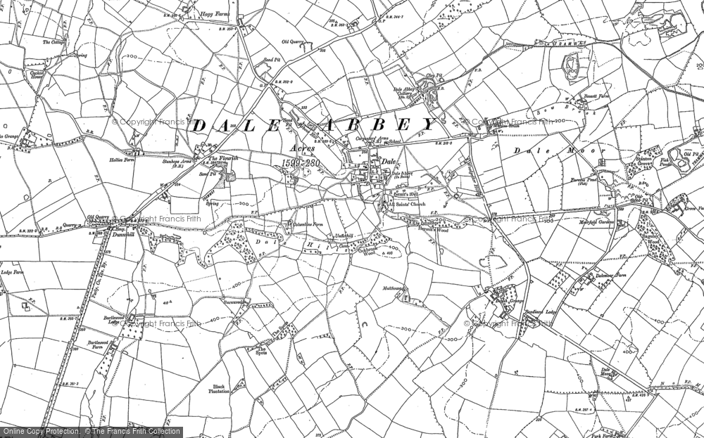 Old Map of Dale Abbey, 1879 - 1899 in 1879