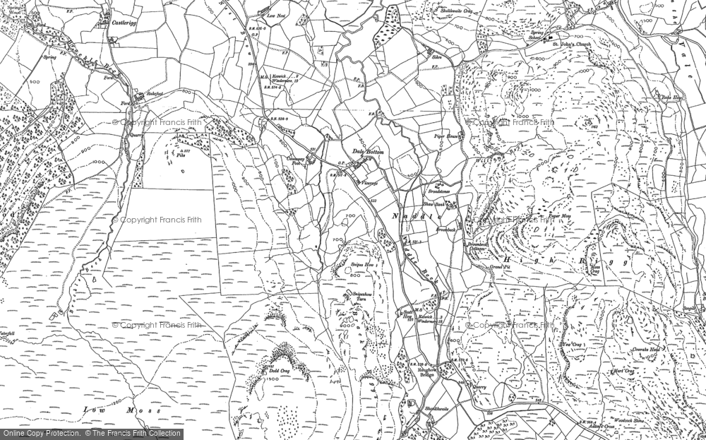 Old Map of Dale Bottom, 1898 in 1898