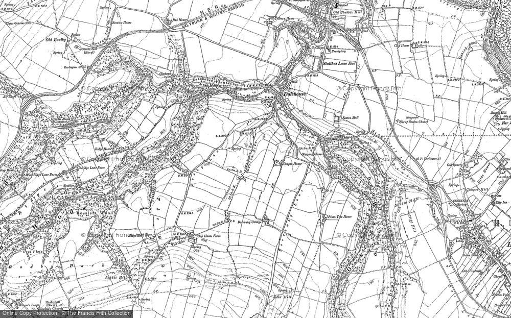Old Map of Historic Map covering Borrowby Grange in 1913