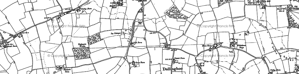 Old map of Dallinghoo in 1881