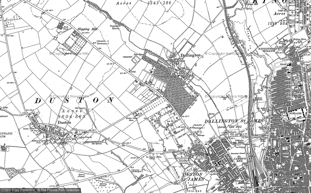 Old Map of Dallington, 1883 - 1884 in 1883