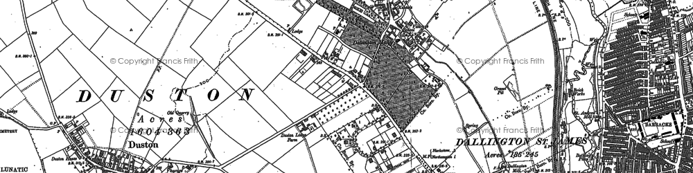 Old map of Dallington in 1883