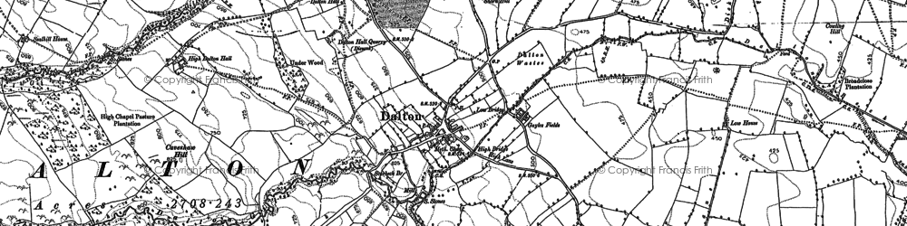 Old map of Burdey's Gill in 1854