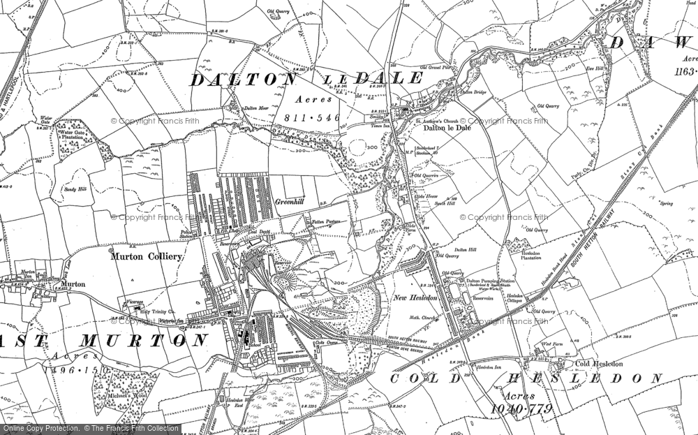 Old Map of Dalton-le-Dale, 1914 in 1914