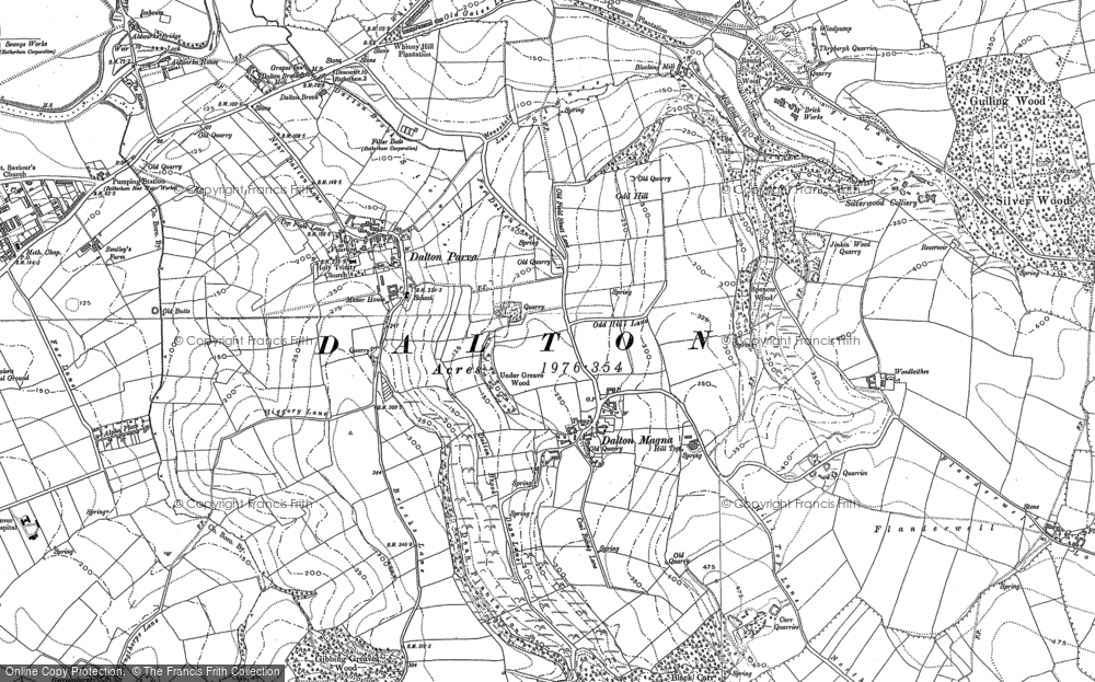 Old Map of Dalton Magna, 1890 - 1901 in 1890
