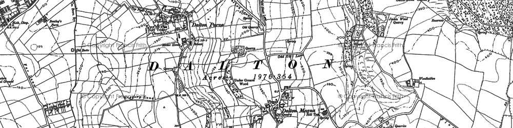 Old map of Dalton Magna in 1890