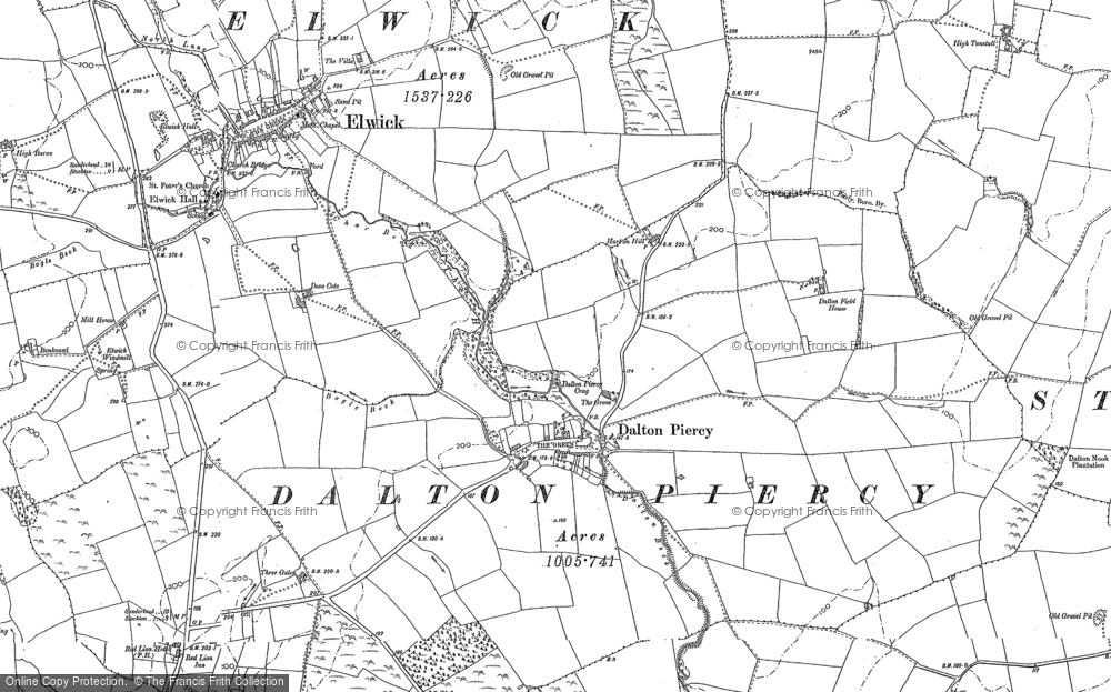 Old Map of Dalton Piercy, 1896 - 1914 in 1896