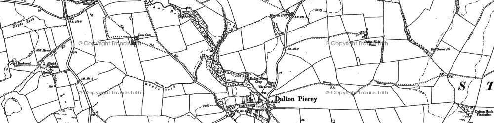 Old map of Dalton Piercy in 1896