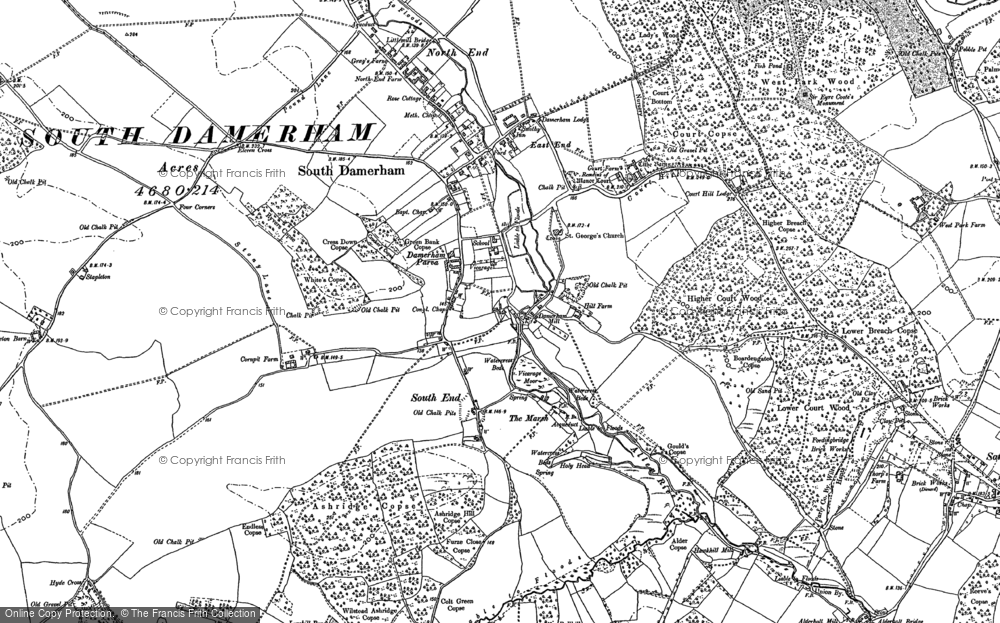 Old Map of Damerham, 1895 - 1908 in 1895