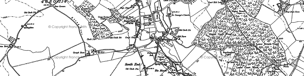 Old map of Damerham in 1895