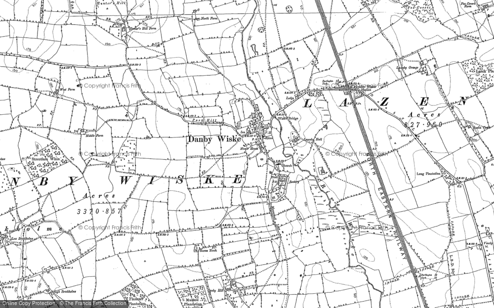 Old Map of Danby Wiske, 1891 in 1891