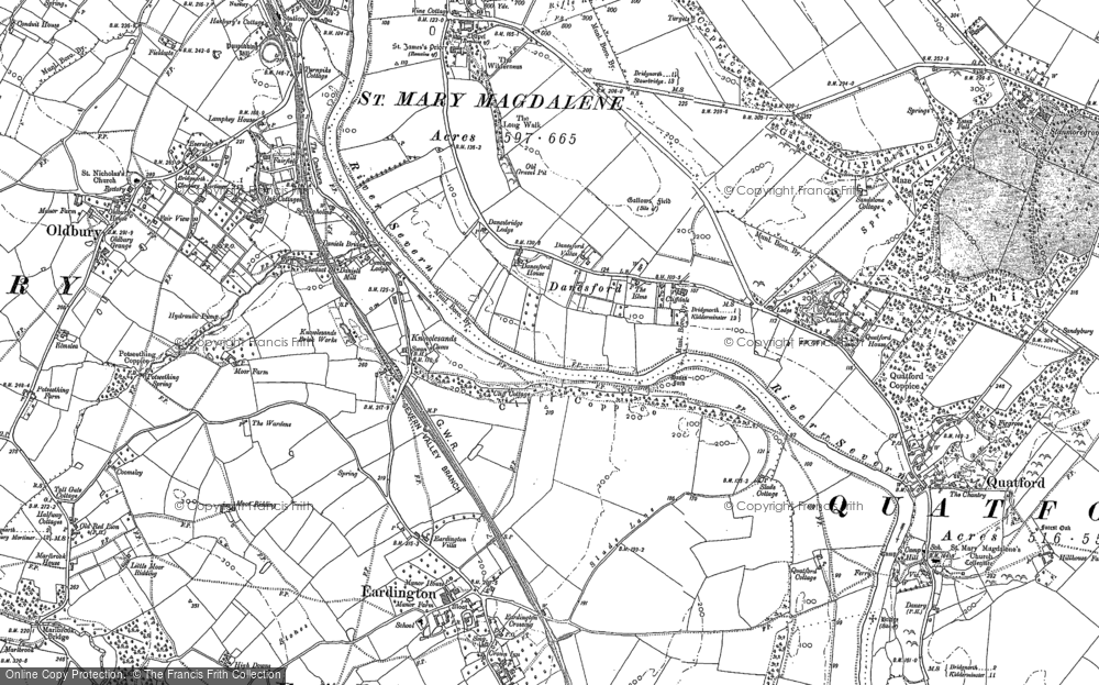Old Map of Historic Map covering Knowle Sands in 1882