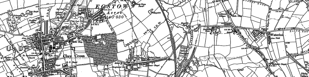 Old map of Danesmoor in 1877
