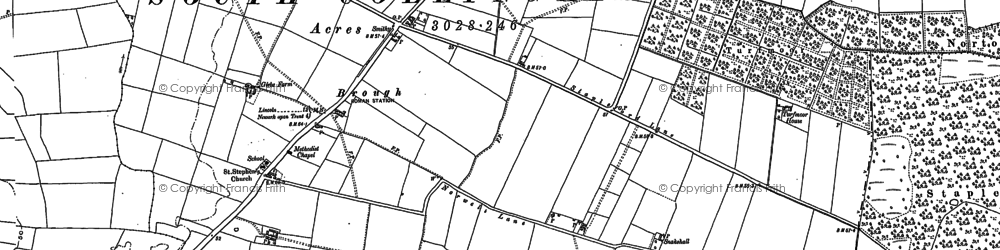 Old map of Danethorpe in 1886