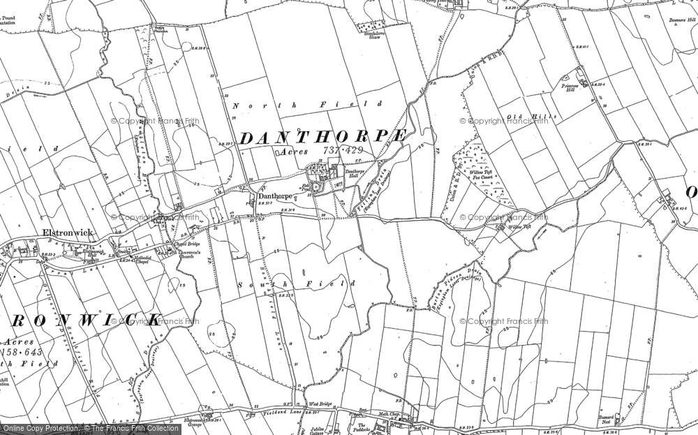 Old Map of Danthorpe, 1889 - 1908 in 1889