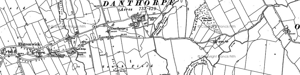 Old map of Danthorpe in 1889