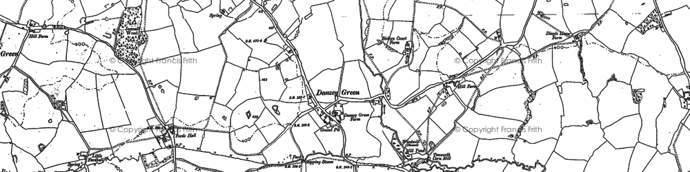 Old map of Danzey Green in 1883