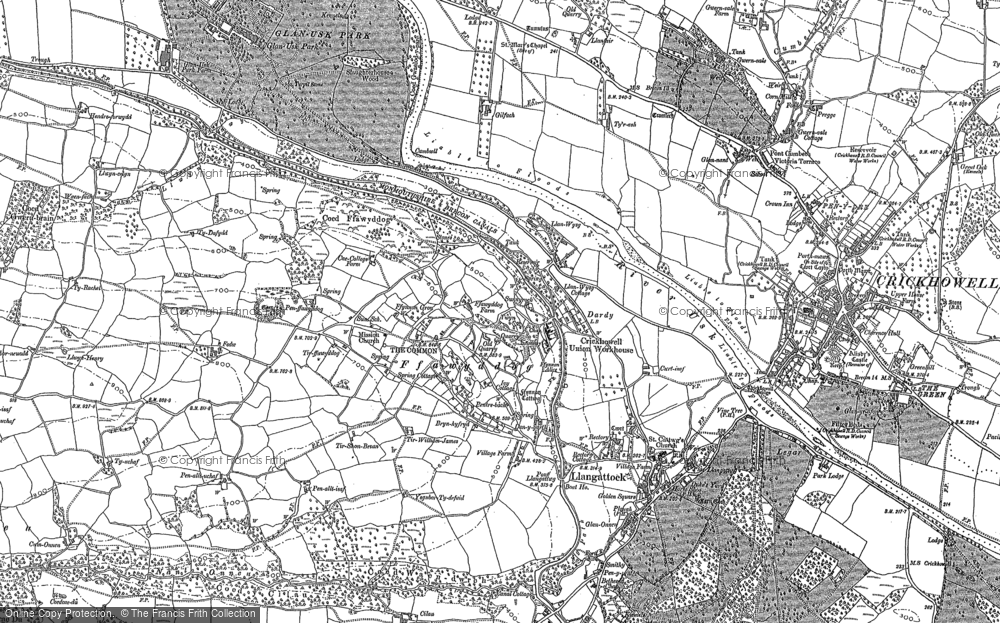 Old Map of Dardy, 1885 in 1885