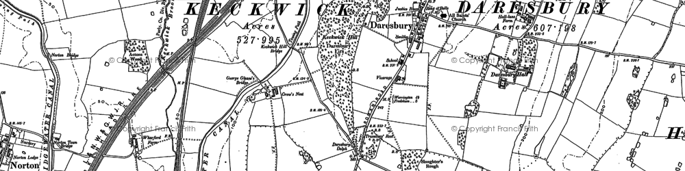 Old map of Daresbury in 1897
