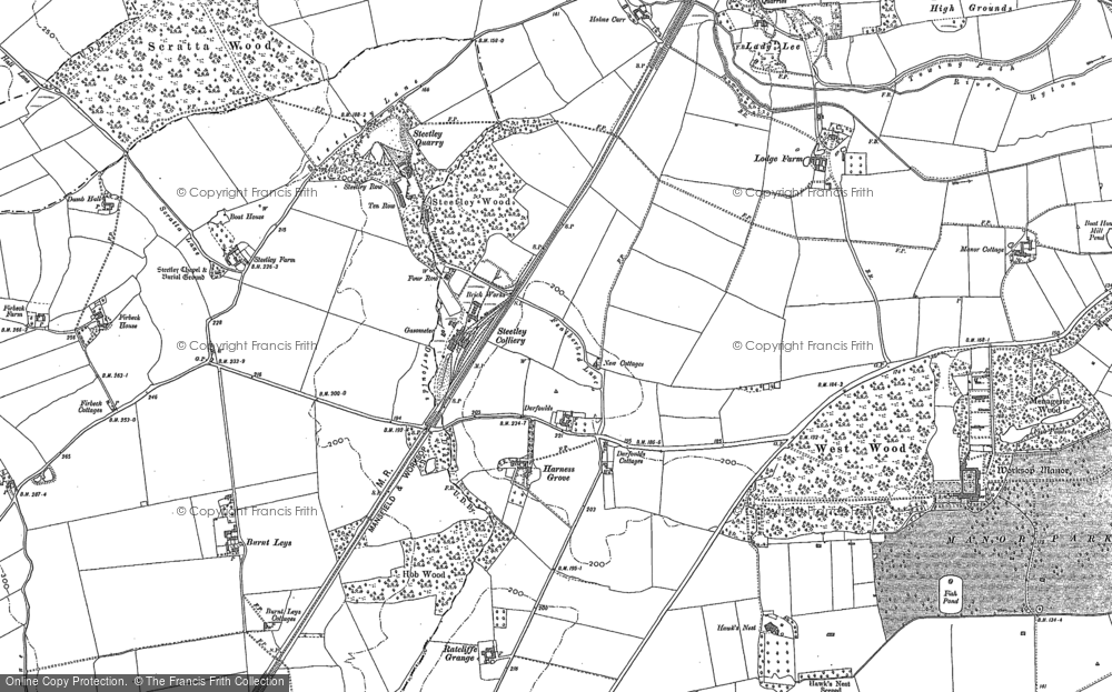 Old Map of Historic Map covering Firbeck Common in 1897