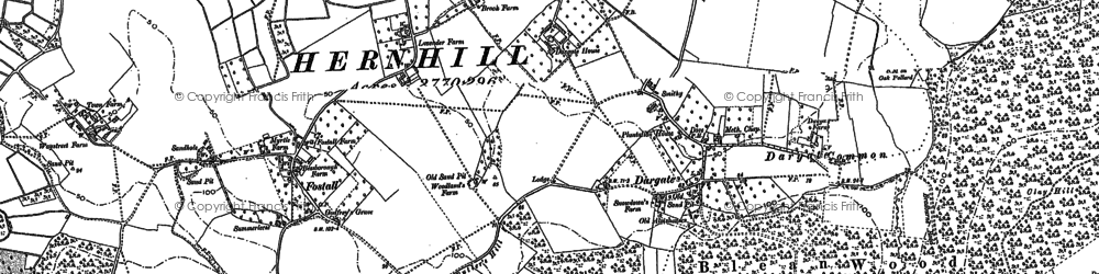 Old map of Dargate Common in 1896