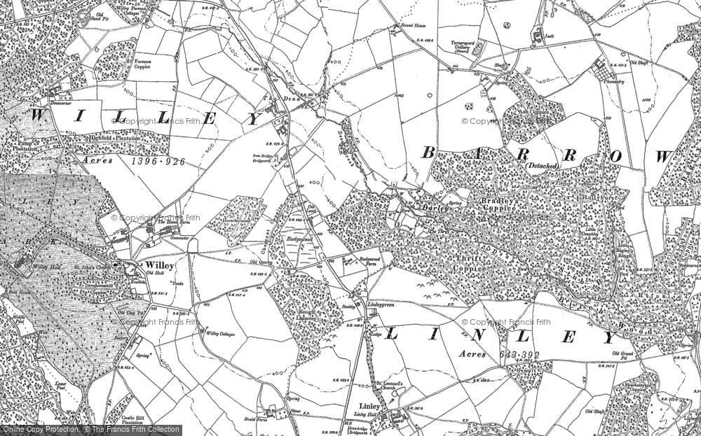 Old Map of Darley, 1882 in 1882